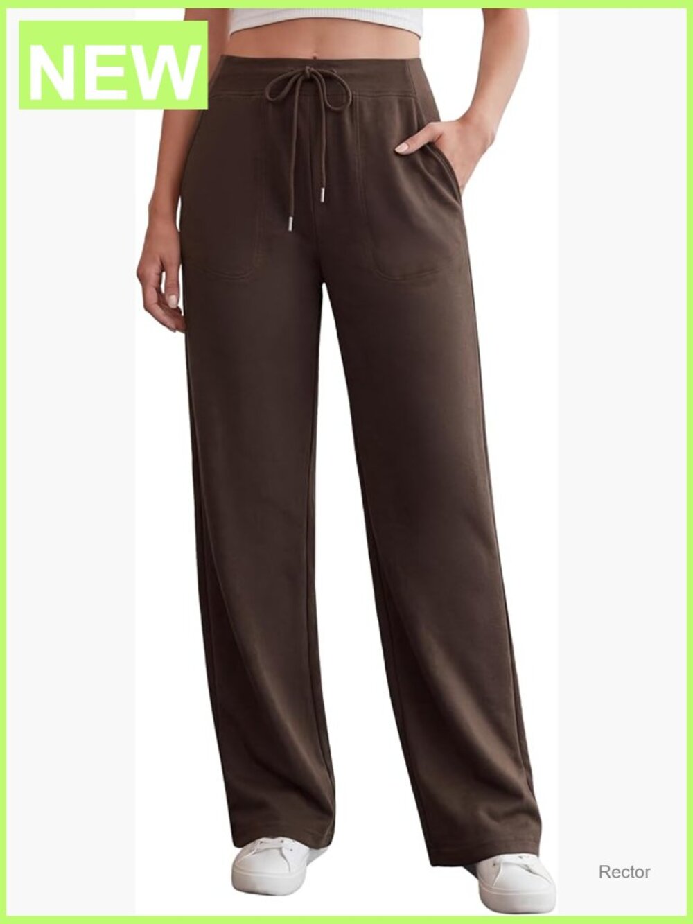 Wide Leg Yoga Pants with Pockets High Rise Drawstring Lounge Trousers